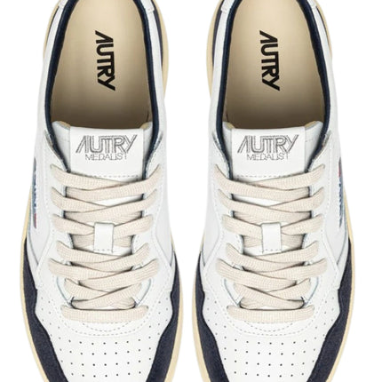 AUTRY MEDALIST LOW IN PELLE BIANCA E SUEDE OCEANO
AULM FT07