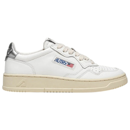 AUTRY MEDALIST LOW IN PELLE BIANCA & SILVER 
AULW LL05