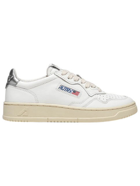 AUTRY MEDALIST LOW IN PELLE BIANCA & SILVER 
AULW LL05