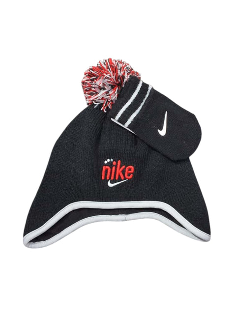 NAN PLAY FOR ALL PEAK BEANIE S BLACK & RED